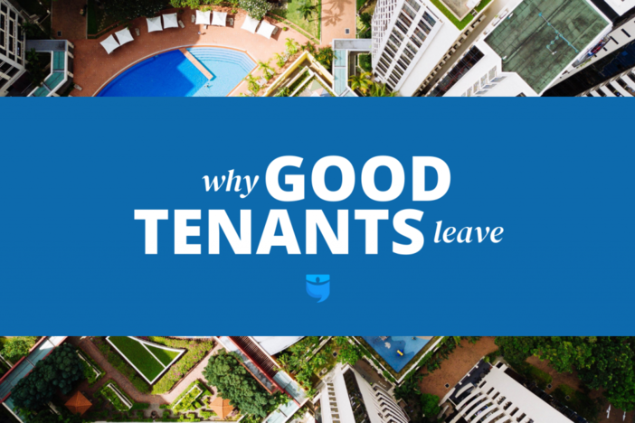 8 Reasons Tenants Move On—And What Landlords Can Do About It image of apartment complex with article title superimposed on top